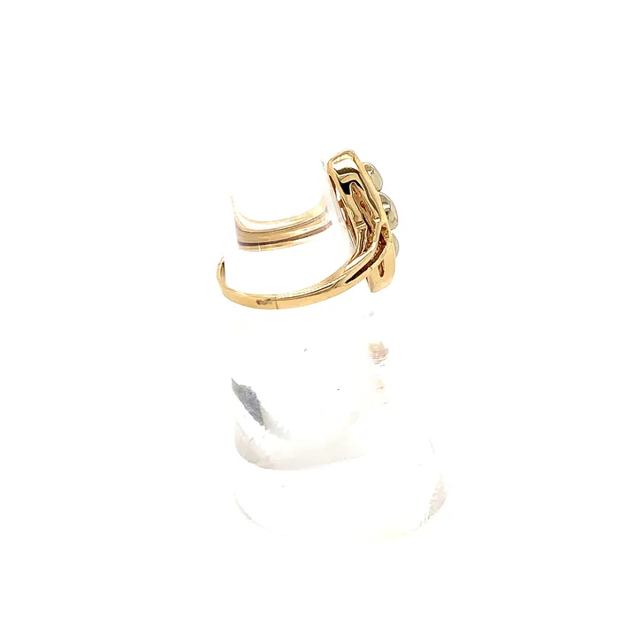 Vintage Magnality Rings NAVETTE 14K YELLOW GOLD DIAMOND VINTAGE RING