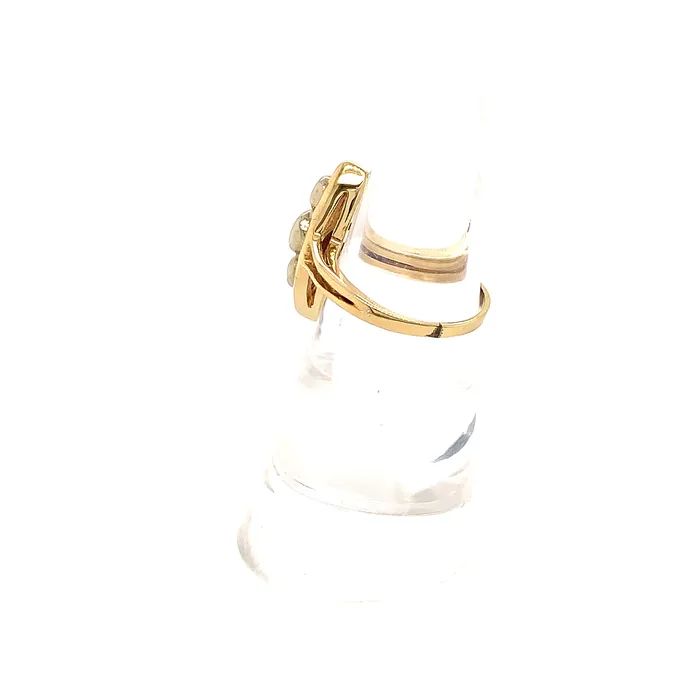 Vintage Magnality Rings NAVETTE 14K YELLOW GOLD DIAMOND VINTAGE RING